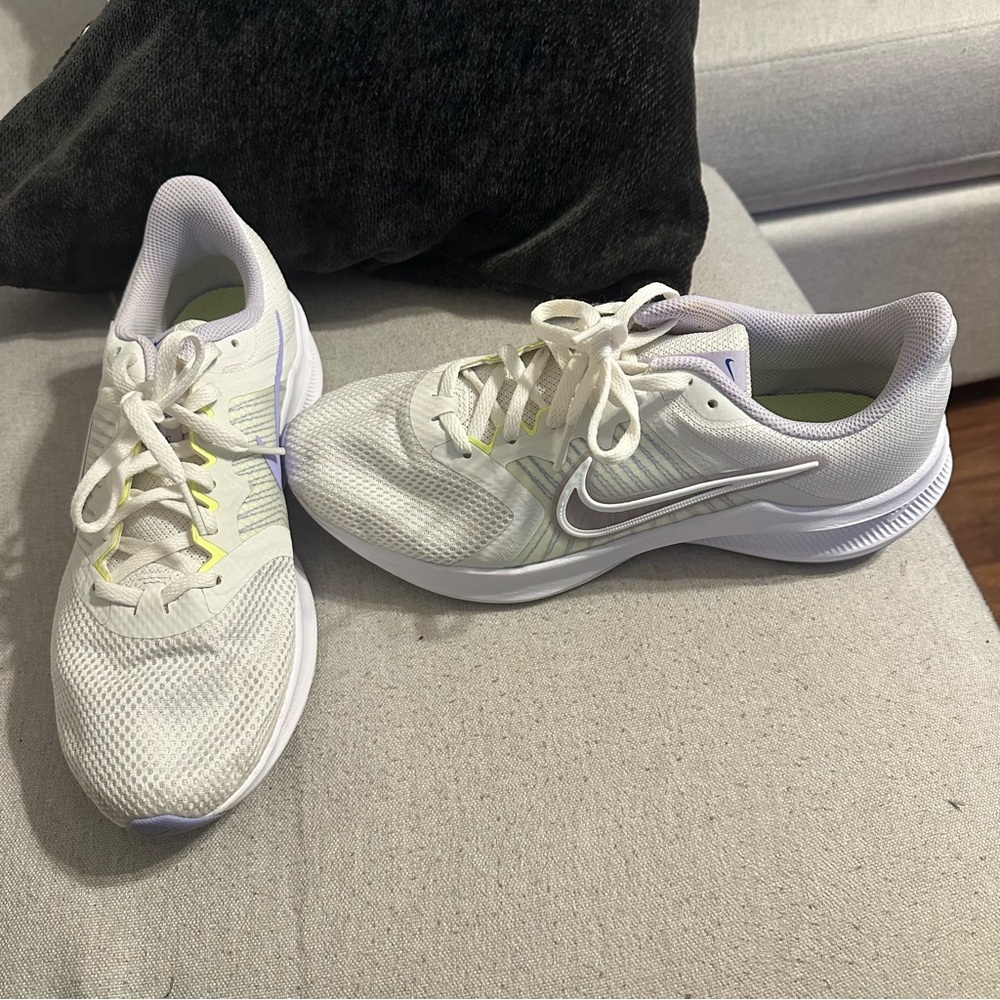 Nike Women's Downshifted White and Purple Athletic Shoes